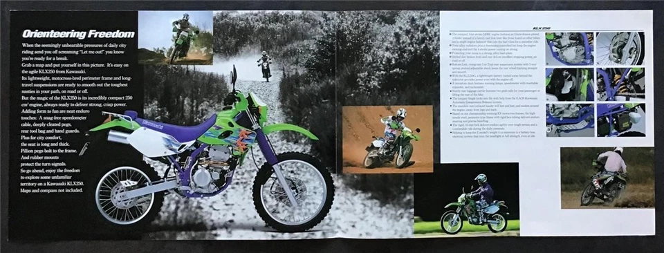 KAWASAKI KLX250 Motorcycle Sales Brochure c1995 #99949-1008 ALL-E IV-X - Image 4 of 4