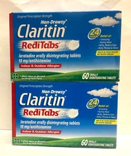 Claritin RediTabs 24Hour 10 mg Tablet Antihistamine,60 Count(Pack of2) Exp:01/26