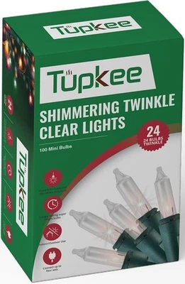 TUPKEE Christmas Random Shimmering Twinkle Lights - 24 of 100 Lights Twinkle –...