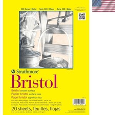 300 Series Bristol Paper Pad, Smooth, Tape Bound, 11x14 inches, 20 Sheets 100...