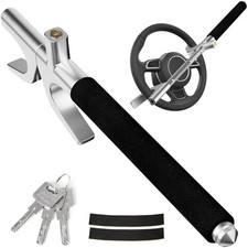 Monojoy Steering Wheel Lock Universal Security Car Locks With Stretch Black