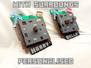 MINING Craft Personalised Light Switch Lever - UK Compatible, Single, Double