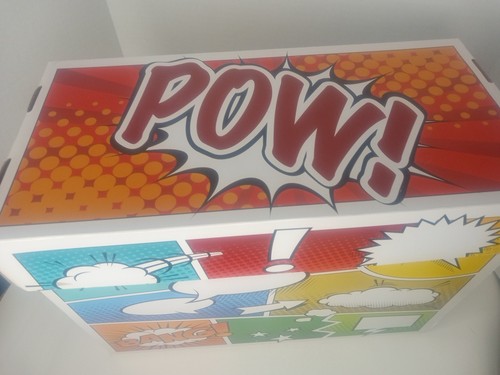 BCW Short Cardboard Comic Book Storage Box Unique Pow Art Design
