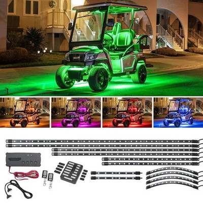 LEDGlow Million Color 12V-72V 4-Seat Golf Cart Underglow, Canopy & Wheel Lights