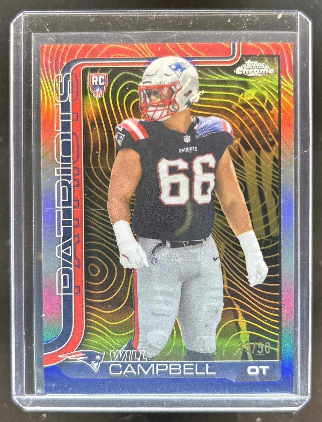 2025 Topps Chrome Will Campbell Rookie Etch Variation RC Gold Refractor SSP #/50