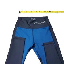 NEW EVREE X Barbella Heart Leggings Womens S Small Sport Athletic Gym Blue Run