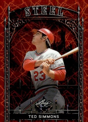 2024 Leaf Trinity Mega Box #S-48 Ted Simmons Steel Lazer Foil Orange #/15