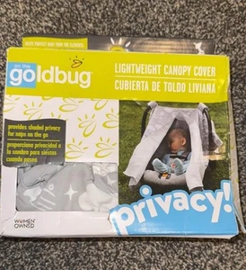 Goldbug Lightweight canopy car seat cover grey and white baby gender neutral
