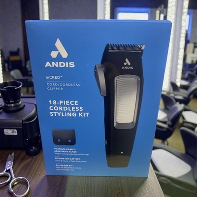 Andis inCRED Lithium-Ion Cordless Clipper 18pc Styling Kit New in Box Model CLC4
