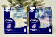 2 Pack Kleenex Ultra Soft Go Anywhere 3-Ply Tissue + Handle Pouch 30 Count/Pack