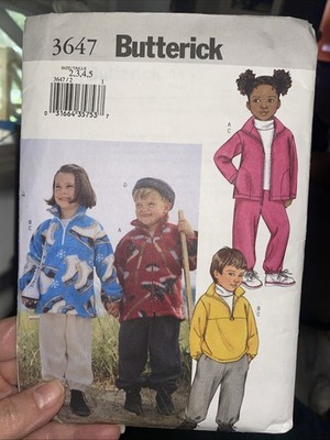 Vintage 2002 Kids Jogging Suit Sewing Pattern 3647 Size 2-5 Uncut
