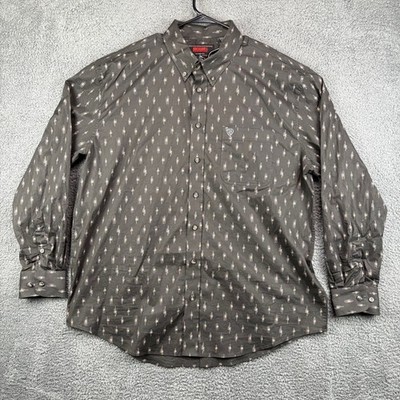 Rock & Roll Denim Mens XL Classic Fit Western Button Down Shirt Black BMB2S02172