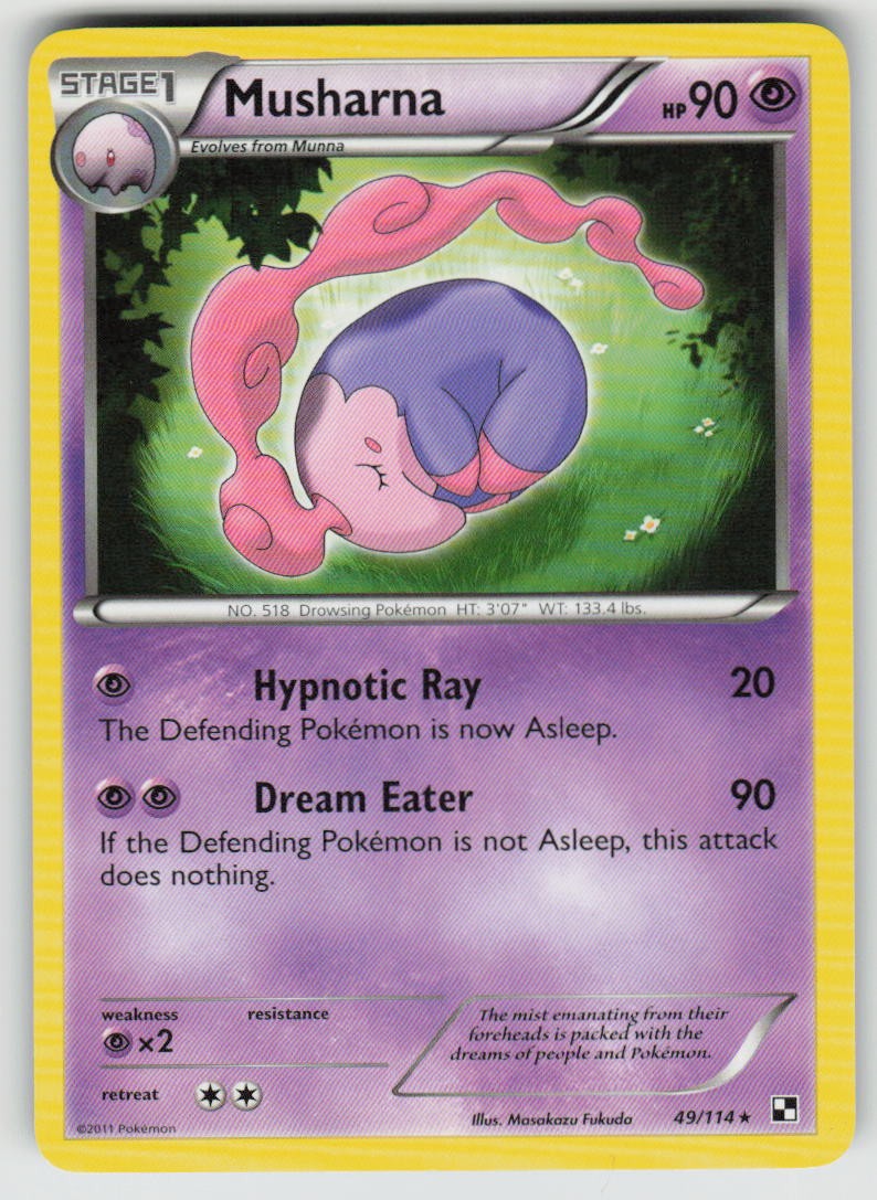 Musharna 49/114 Rare Black & White Pokemon Lightly Played