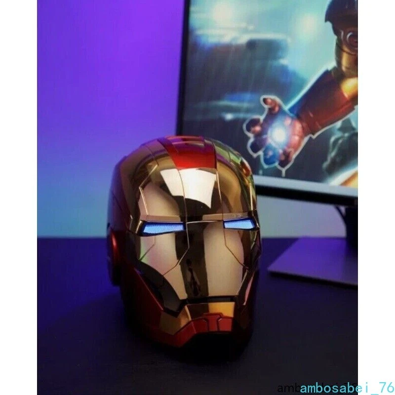 Máscara vestível em estoque Iron Man MK5 capacete controle remoto por voz presentes - Imagem 3 de 4