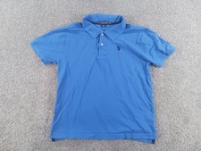 US Polo Assn XL 14-16 Boys Short Sleeve Polo Shirt Blue Cotton