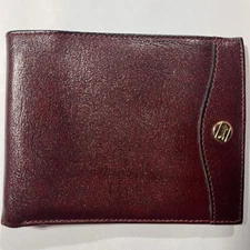 GOLD PFEIL Leather Bi Fold Leather Wallet Burgundy Oxblood Made In Germany NWOT