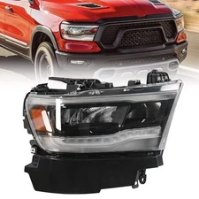 For 2019-2023 Dodge RAM 1500 Black FULL LED w/DRL Reflector Headlight Passegner