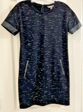 Banana Republic Dress Size 4 Synthetic Leather Trim Career Evening Short Sleeve