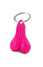 2" BULL NUT'S (PINK) - BIG RIG DANGLER BALLS KEY RING NUTS TRUCK NUTZ