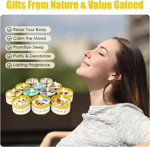 12 Pack Candles for Home Scented - 2.82oz / 80g Soy Wax Birthday Gift Christmas - Picture 4 of 6