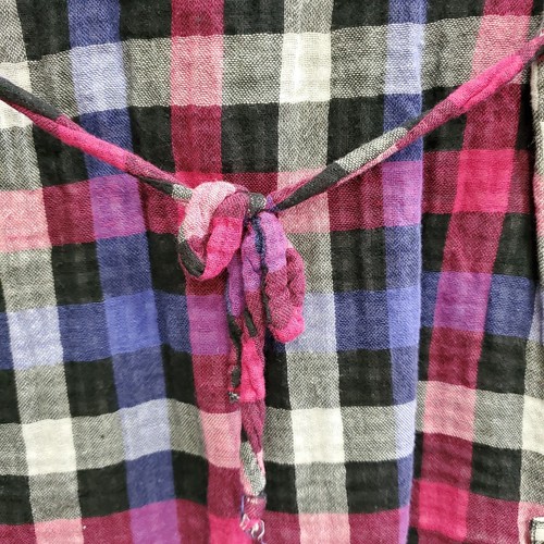 Live to be Spoiled Girls Dress Size 6X Purple Black Plaid Button Front Tie Back - Picture 5 of 11
