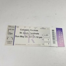 Juan Nicasio MLB DEBUT Ticket Cardinals vs Rockies Stub May 29, 2011