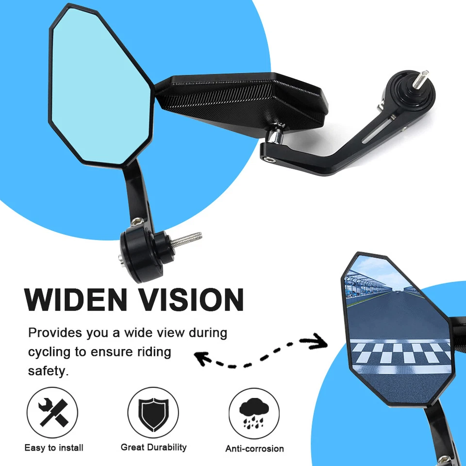 Fit For Honda CB300F CB400 CB500F CB600F Hornet599 Handle Bar End Side Mirrors Foto 2 de 4