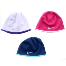 Nike Winter Hat Youth Girls Reversible Beanie Warm Soft Fleece Hat, 577041