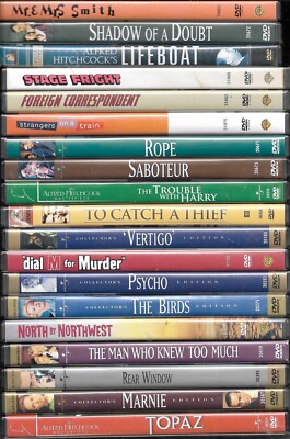 Classic Alfred Hitchcock films on DVD, various prices, combined shipping