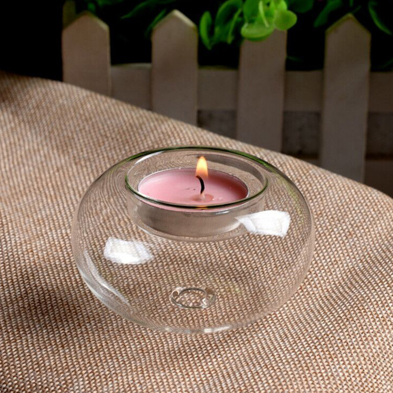 Glass Round Ball Candle Light Holder Tea Candlestick Party Wedding Home