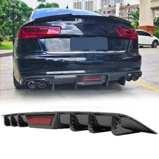 Carbon Fiber Style Rear Bumper Lip Diffuser w/ Tail Light For Audi A3 A4 A5 A6