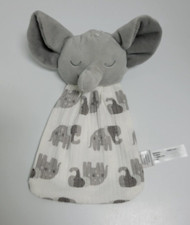 Small Mini 8" Dream Gro Gray Elephant Lovey Toy Security Blanket Ribbed Material