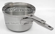 New CALPHALON Premier Space Saving 3 Layer Stainless Steel 3.5 Qt Saucepan & Lid