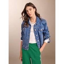 Baukjen Organic Denim Jacket Washed Indigo Size 8 Rrp £159