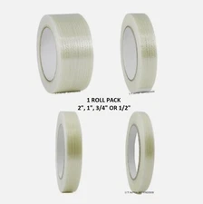 Filament Reinforced Strap Fiberglass Tape 1/2" 3/4" 1" & 2" - 3.9 mil Free Ship