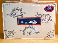 RUGGED BEAR DINOSAURS Cotton Flannel Sheet Set - FULL SIZE Set dinosaur 
