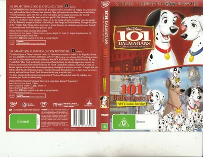 101 Dalmations-1961 & 101 dalmations:Patch's London Adve-2 Animated Movie-3 DVD