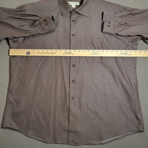 Pronto-Uomo Men's Size 2XL Brown Micro Dot Non-Iron Designer Dress Shirt L/S - Picture 9 of 13