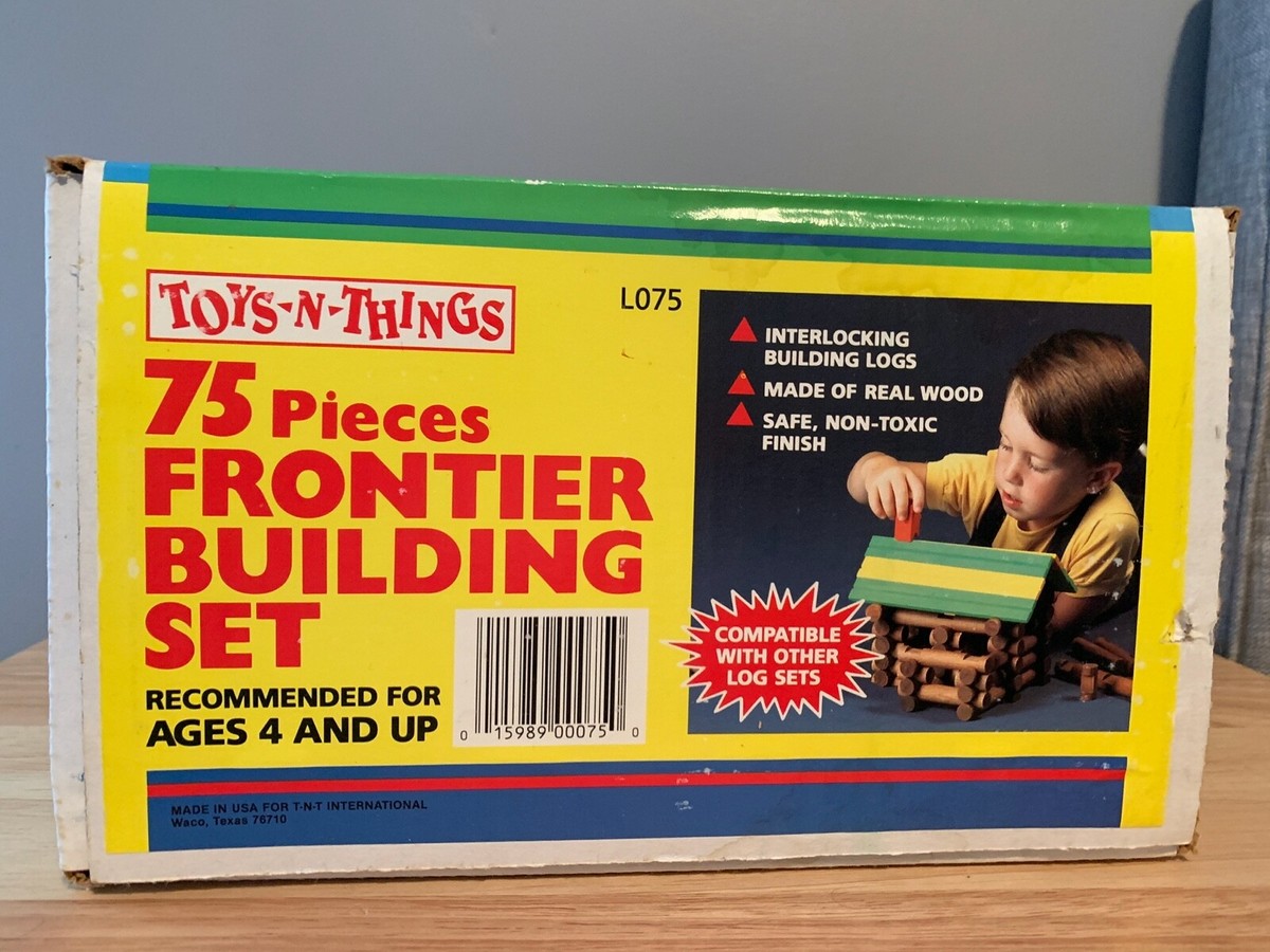 トイストーリー ウッディ　FRONTIER SET Real Wood Logs Frontier Logs 160 Piece Classic Wood Building Set - Walmart.com
