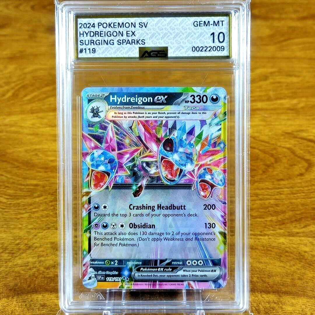119 191 pokemon card Hydreigon Ex 119/191 Surging Sparks Tera TCG This Pokemon does not receive damage from attacks when on the bench Hydreigon ex330 HP Pokemon SV Surging Sparks Hydreigon