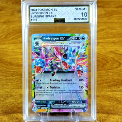 Pokemon SV Surging Sparks Hydreigon EX 119/191 AGS Gem-MT 10 Holo Rare 2024  | eBay