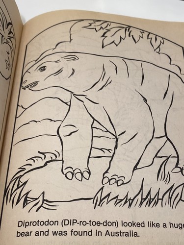 Vtg 80s Dinosaurs Color Activity Book Scholastic Book Lot - Foto 13 di 23