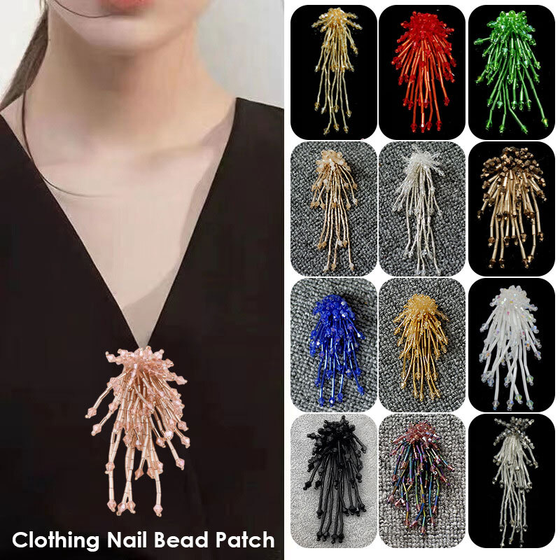 DIY Tassel Nail Bead Cloth Paste Bag Earrings Jewelry Accessories