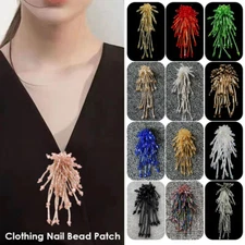 DIY Tassel Nail Bead Cloth Paste Bag Earrings Jewelry Accessories Patch Material