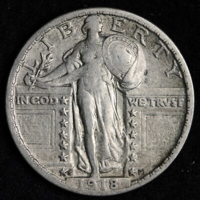 1918-S Standing Liberty Silver Quarter CHOICE XF+ E230 KUPB | eBay
