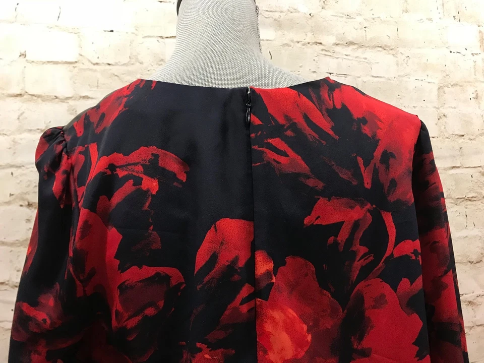 MERONA женщин большой красный черный дизайнер туника VDay легкий верхний GUC - Изображение 4 из 4