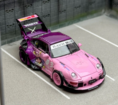 SW 1:64 Pink Dragon Ball RWB 993 911 Racing Sports Diecast Metal