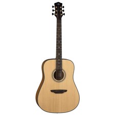 Luna Art Recorder All Solid Wood Dreadnought 6-string Guitar, Satin Natural