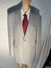 MEN'S DESIGNER, LIGHT GRAY SUIT, DOUBLE VENTED, 42R