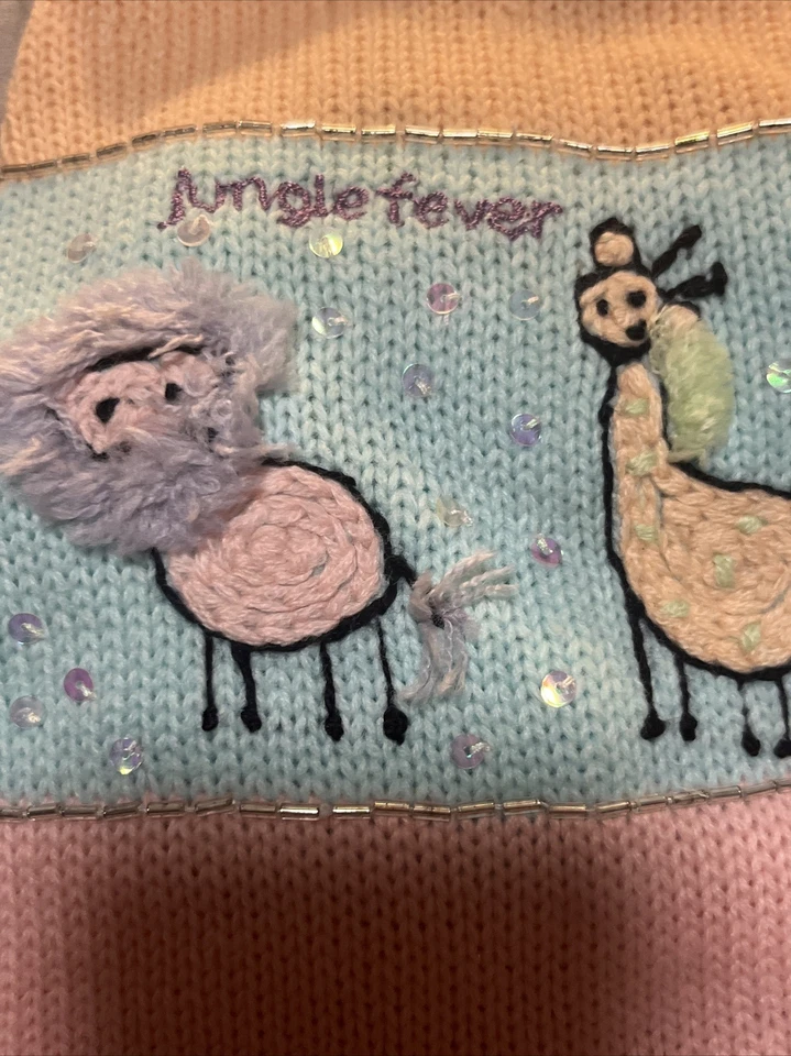 Oscar Newman Dog Sweater Jungle Beaded Studded Sparkly Fever M Toy - Image 3 of 4